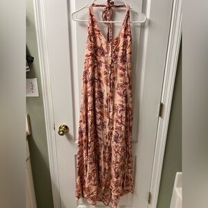 MINKPINK Pink Floral Halter Maxi Dress